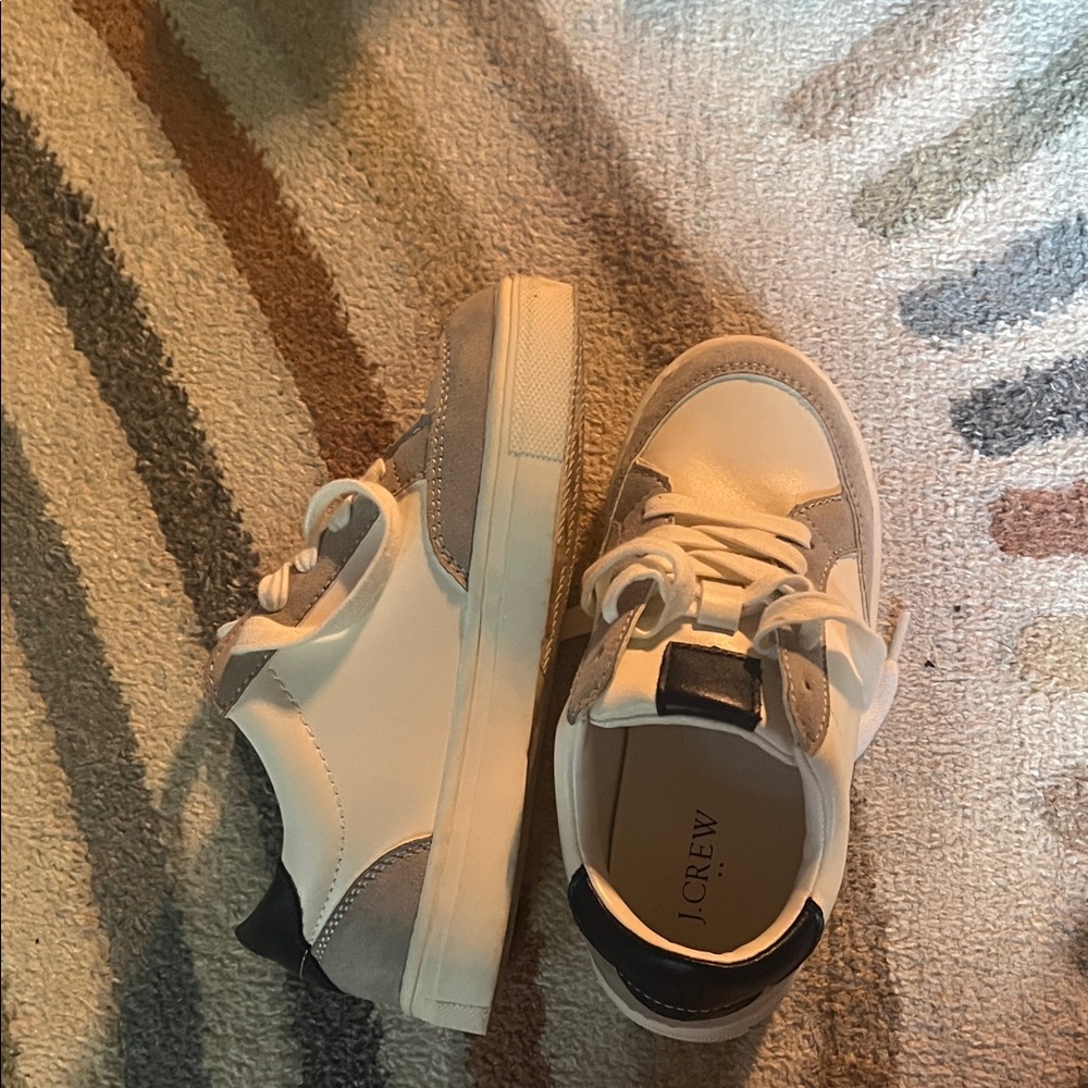 J. Crew Kids' Cream and Gray Sneakers